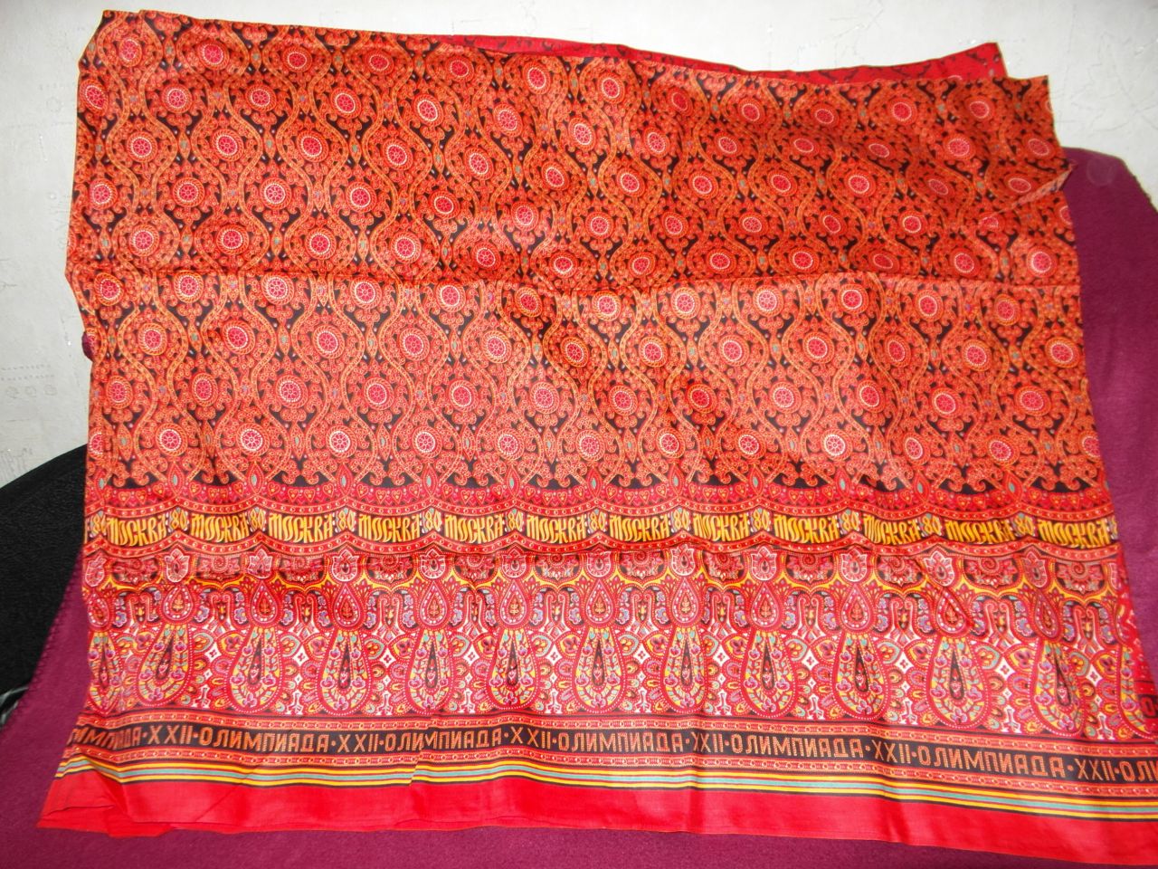 Коллекционная ткань. " Олимпиада xxll " Москва 80
