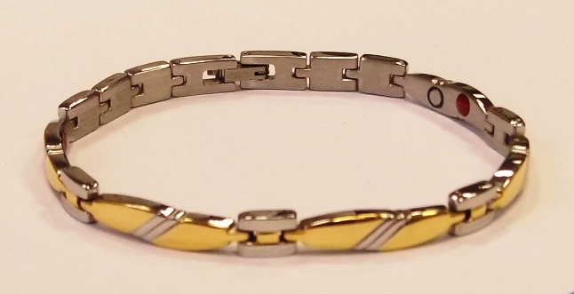 Магнитный стальной браслет с биокерамическим вставками Кения