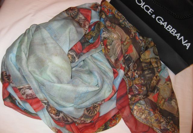 Палантин шелковый DolceGabbana купон. Оригинал